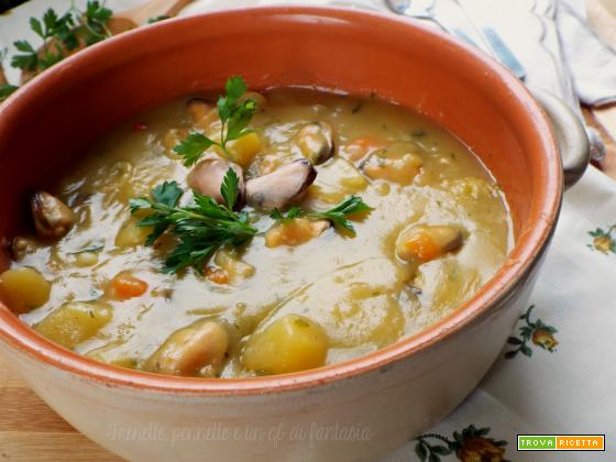 Zuppa di patate e cozze facile e veloce
