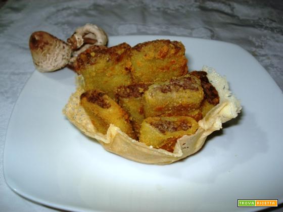 Paccheri ripieni con crema di funghi in crosta (per 2)