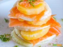 Millefoglie con salmone finocchi e patate