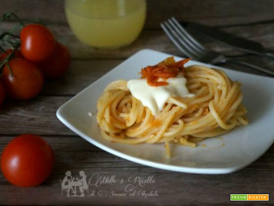 Spaghetti al pomodorino nella crema di sottiletta