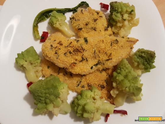 Filetti di merluzzo al forno e broccolo romanesco