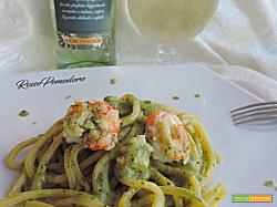 Tonnarelli con crema di broccoletti siciliani e gamberi