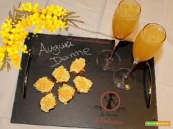 Prosecco mimosa con tartine mimosa, AUGURI DONNE!!