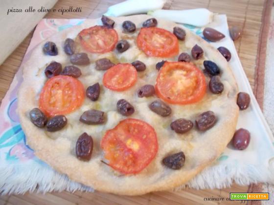 Pizza alle olive e cipollotti – lievito madre