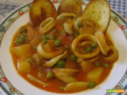 ANELLI DI TOTANO IN UMIDO CON PATATE E PISELLI