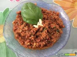 Pesto pomodori secchi, okara di mandorle, basilico e pinoli col CuCo Moulinex