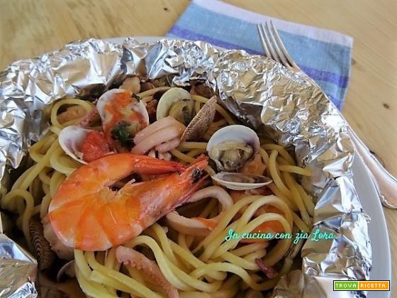 Spaghetti al cartoccio con pesce