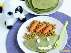 Crêpes agli spinaci con ricotta e pisellini freschi (come fare mangiare le verdure ai più piccoli)