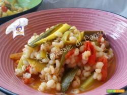 orzo perlato mantegato con zucchine e carote