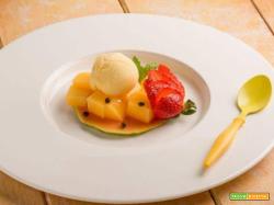 Tartelletta di papaya con gelee di mango e gelato al frutto della passione: un concentrato di benefici