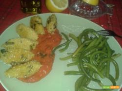 Quenelle (Knell) di miglio fagiolini e olive