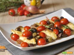 Petti di pollo alle olive e pomodorini