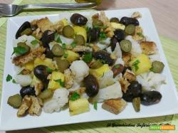 Cavolfiore con ananas e fagioli pavone