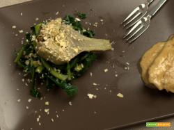 Broccoli Fiolari e carciofi con pesto di mandorle
