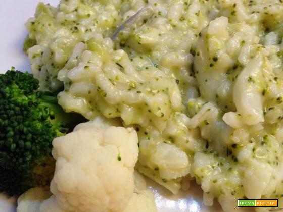 Risotto con broccoli, cavolfiore e gorgonzola