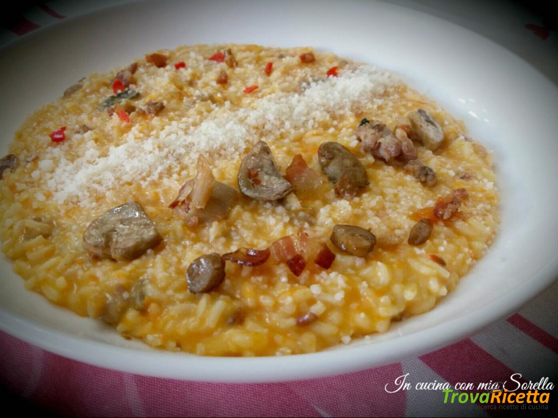 Risotto Alla Zucca Con Funghi E Pancetta Ricetta Trovaricetta Com