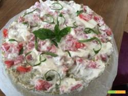 Cheesecake salato alle erbe profumate dell'estate mediterranea
