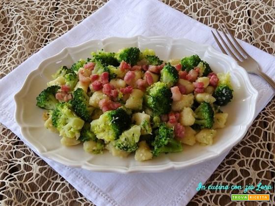 Gnocchi con broccoli e pancetta dolce