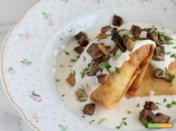 Fagottini ai funghi in crema di parmigiano della Giuly