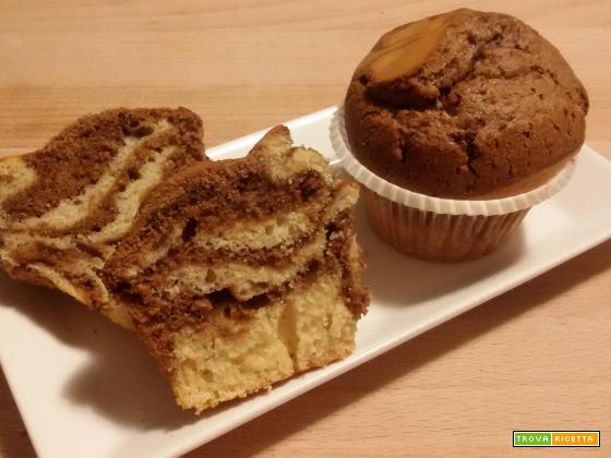 Muffin zebrati alla vaniglia, caffè e nutella