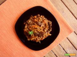 Spezzatino di soia, funghi e lenticchie