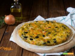 Frittata alle melanzane con scamorza e pomodoro