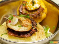 Pattypan (Pattison) con ripieno indiano e lenticchie