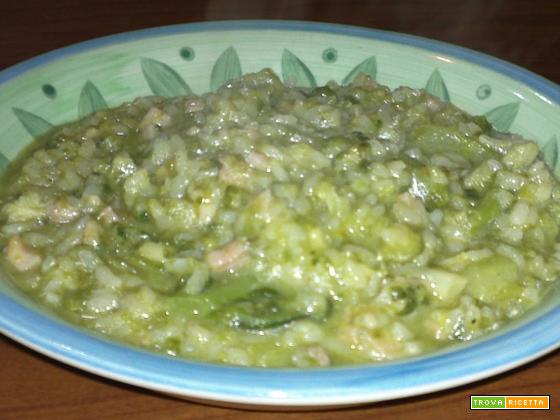 Riso e verza al gambetto di prosciutto crudo