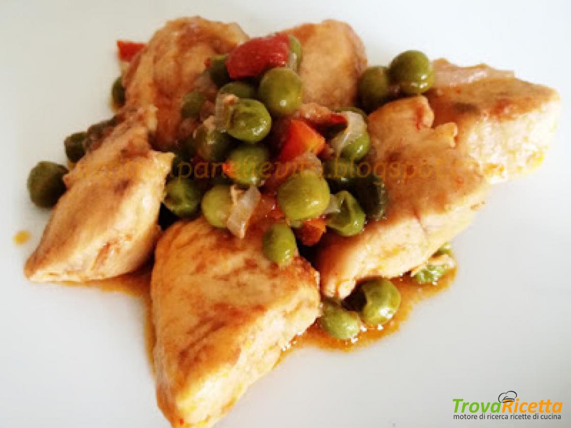 Petto di pollo con pomodorini e piselli - Ricetta 