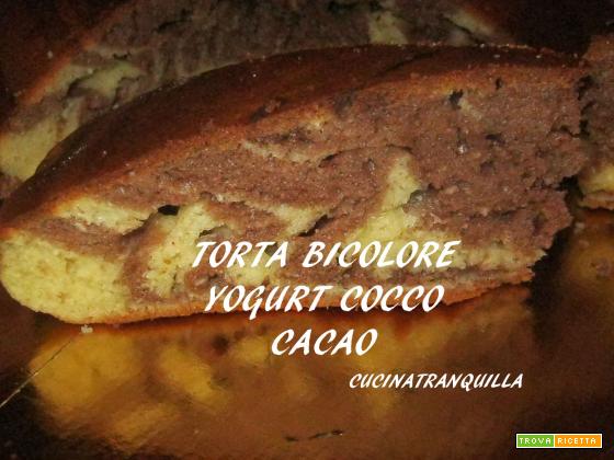 TORTA BICOLORE YOGURT , COCCO E CACAO