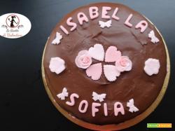 Compleanno delle Gemelle: torta madeira alla vaniglia con copertura di ganache fondente