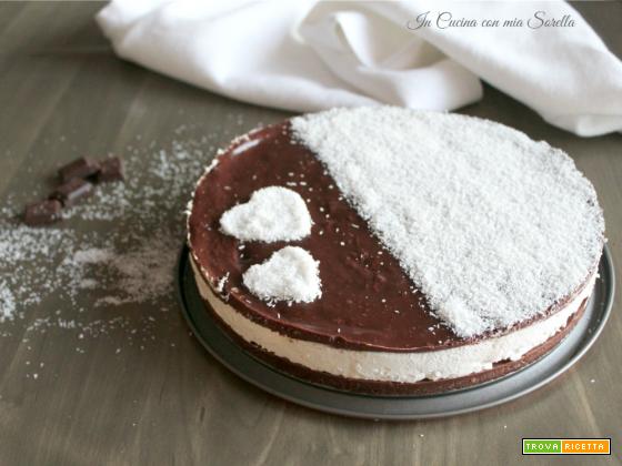 Cheesecake al cocco e cioccolato – torta fredda