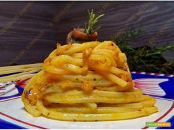 Spaghetti con crema di zucca e alici sott’olio