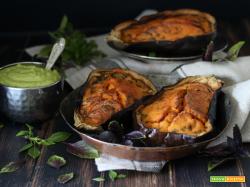 Melanzane ripiene di farfrittata al pomodoro
