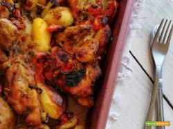 pollo alla paprica con pomodori e patate novelle