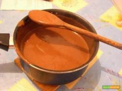Crema morbida al cioccolato con pere caramellate