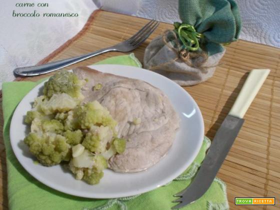 Carne con broccolo romanesco