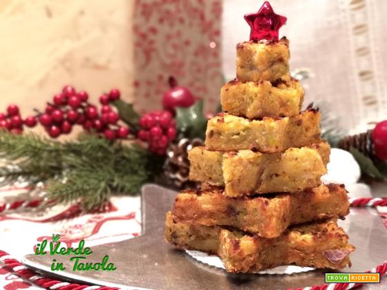 Albero natalizio di rosti con zucca, porro e patate la ricetta
