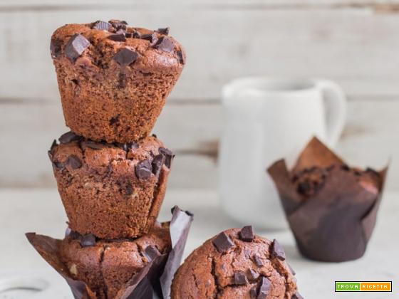 Muffin al doppio cioccolato vegani