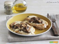 Scaloppine di maiale e funghi filanti