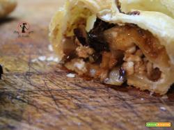 Rotolo di sfoglia al radicchio e nocciole, cotto in friggitrice ad aria