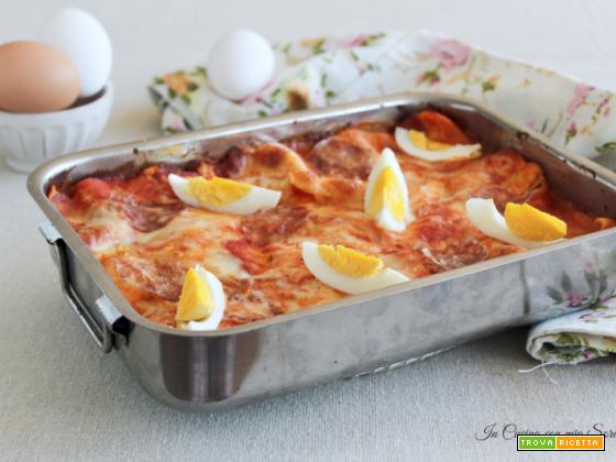Lasagne al salame e uova sode