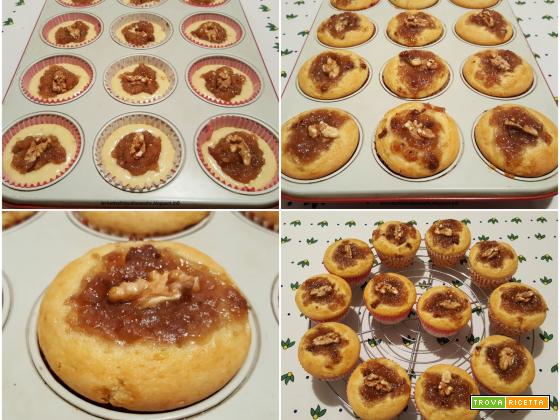 Muffin con marmellata di pere e noci