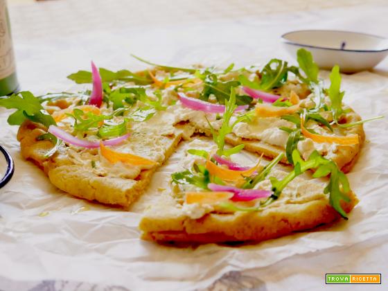 Pizza/Focaccia Gluten free con crema di Tofu e verdure