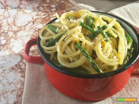 Spaghetti alla carbonara di asparagi