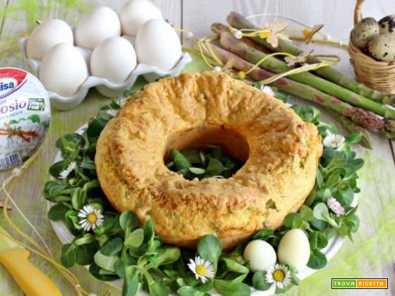 A Pasqua salviamoci con il ciambellone salato con fiocchi di latte!