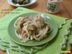 Spaghetti alla carbonara di carciofi senza uova