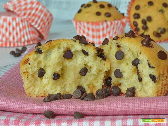 Muffin con gocce di cioccolato senza burro
