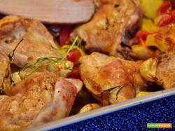 Pollo al forno patate e funghi porcini