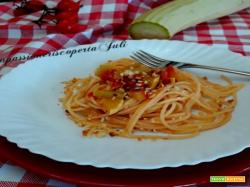 Spaghetti con zucchina bianca siciliana